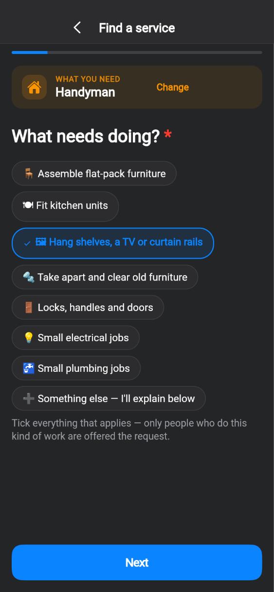 CUANDO app screen: What needs doing
