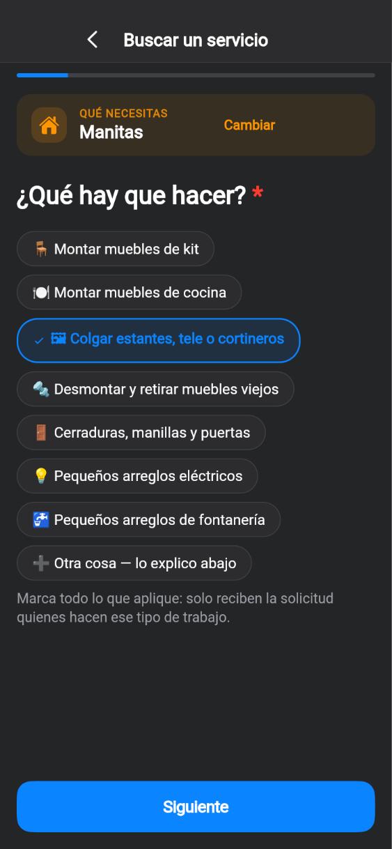 Pantalla de la app CUANDO: Qué hay que hacer