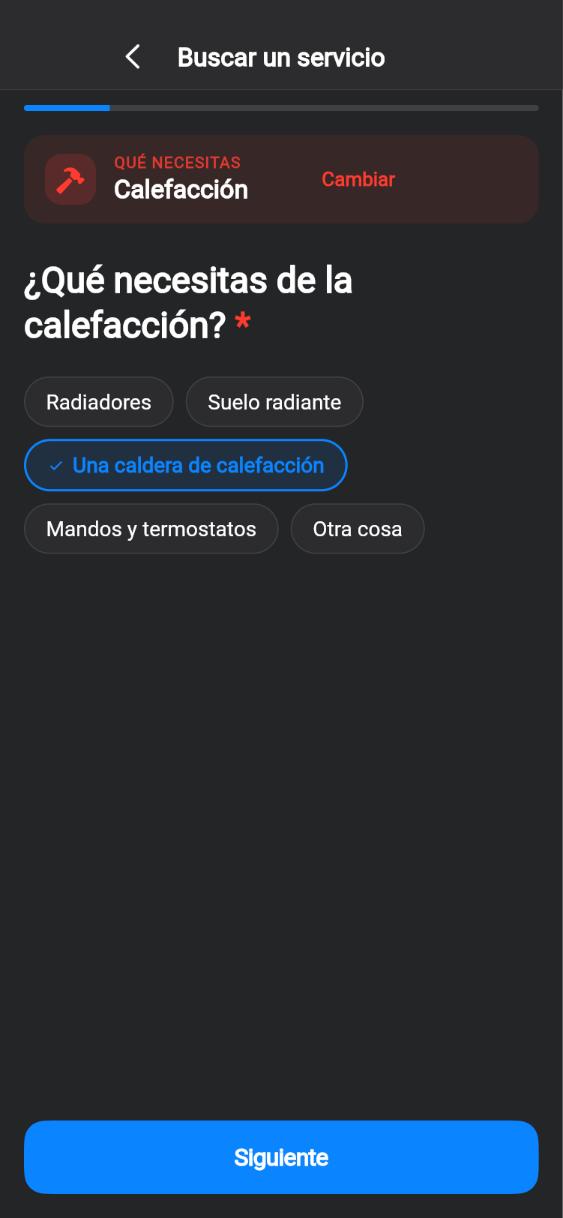 Pantalla de la app CUANDO: Qué necesita